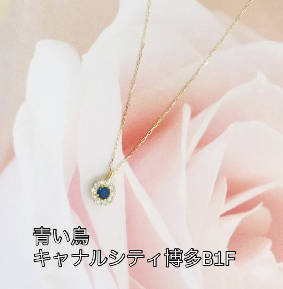 K18ゴールド・サファイアダイヤモンドネックレス